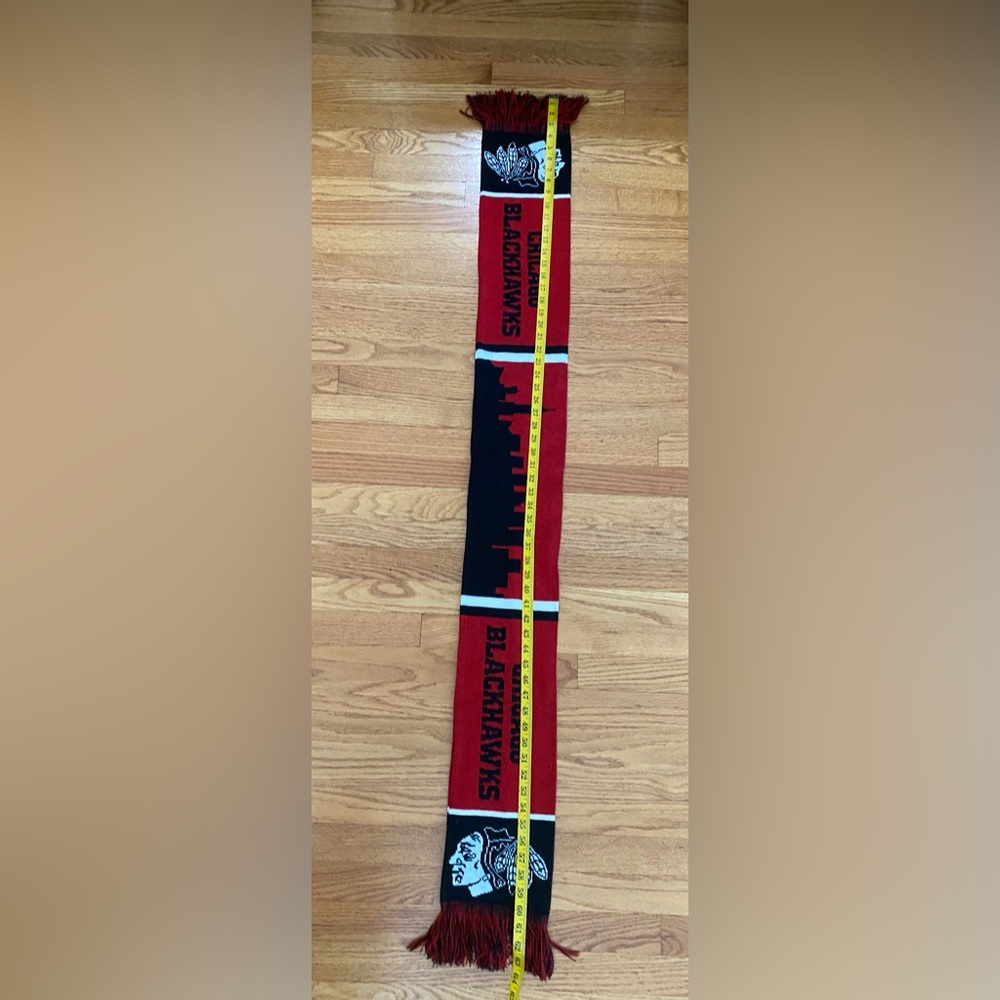 Chicago Blackhawks Scarf Adult One Size Red Black White Unbranded Hockey NHL - Picture 4 of 5